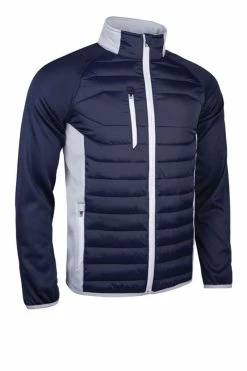 Sunderland Zermatt Padded Golf Jacket - Navy/Silver/White
