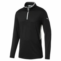 Puma Rotation 1/4 Zip Golf Jumper - Black
