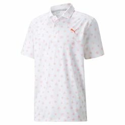 Puma MATTR Spring Golf Polo - White/Pink